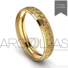 Argolla Clásica Oro 10K 4mm Diamantada (Oro Amarillo, Oro Blanco, Oro Rosa) MOD: 163